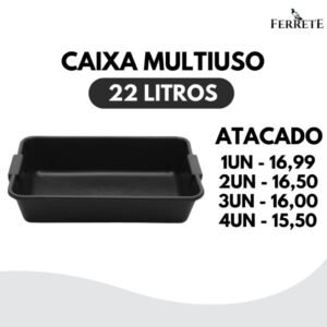 Caixa Plástica Multiuso 22L para Construção