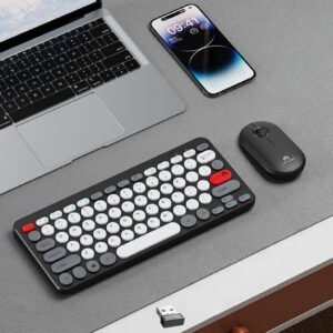 Conjunto de teclado e mouse sem fio 2.4G portátil, combinação de teclado e mouse sem fio ultrafino Fang