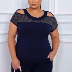 Conjunto Feminino Plus Size Blusa e Short