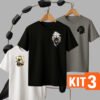 Kit 3 Camisas Masculinas 100% Algodão