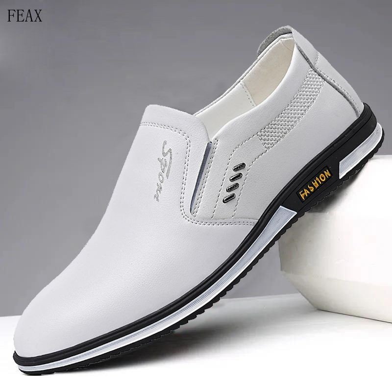 Sapatos de Couro Ocos Masculinos Casuais