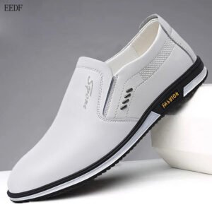 Sapatos de Couro Ocos Masculinos Casuais