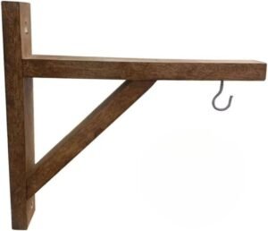 Kit 4 Mão Francesa Madeira cedro Suporte Pendurar Vaso Plantas Flores Com Gancho Buchas e Parafusos - Ideal para Varanda, Jardim Vertical e Decoração(KIT 2 UNIDADE)